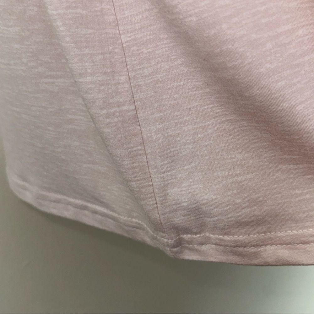 RAE DUNN. M Heather Pink White Notch Collar Short Sleeve Button Top Shorts PJ - Picture 5 of 11